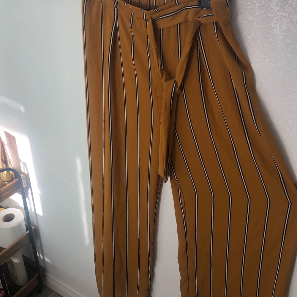 Palazzo pants - striped/mustard- medium